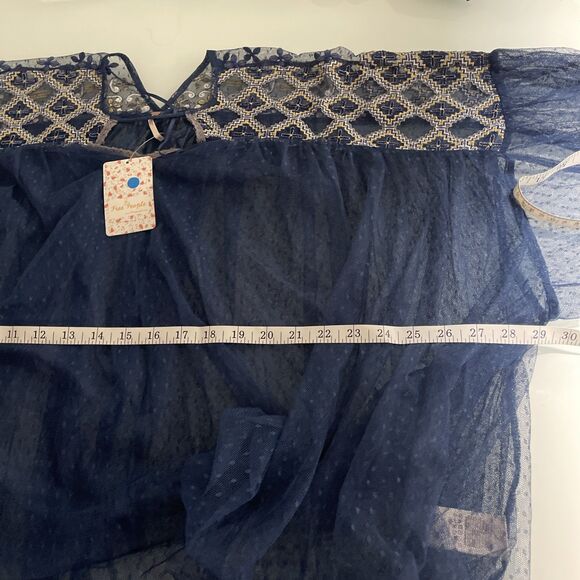 New Free People Joy Ride Navy Top OVERSIZED - OS Size Small Retail $148 - Picture 13 of 14